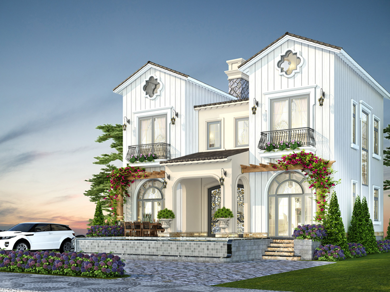 Biệt thự 6 phòng ngủ kiểu pháp lãng mạn