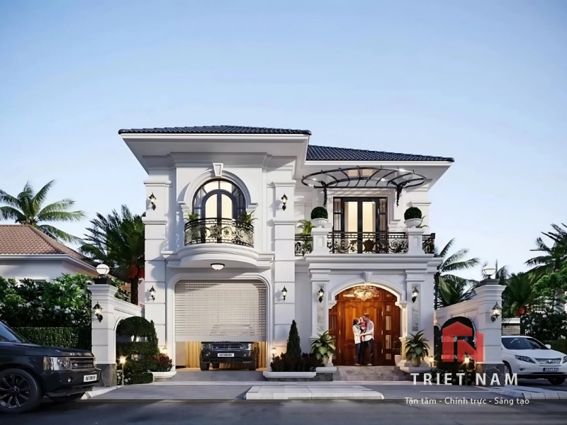 Chiêm ngưỡng top những mẫu nhà phố 2 tầng tân cổ điển sang trọng năm 2024