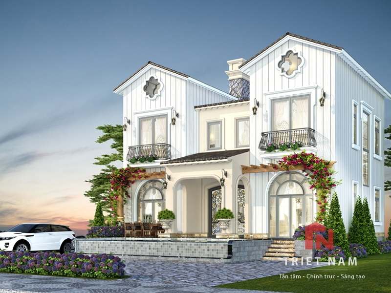 Biệt thự 6 phòng ngủ kiểu pháp lãng mạn