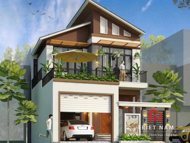 NHÀ PHỐ 2 TẦNG MÁI LỆCH - 001