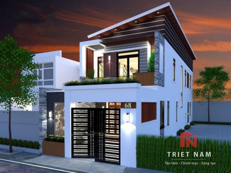 NHÀ PHỐ 2 TẦNG MÁI LỆCH - 002