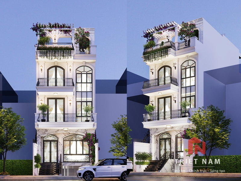 NHÀ PHỐ 4 TẦNG CÓ THANG MÁY TÂN CỔ ĐIỂN
