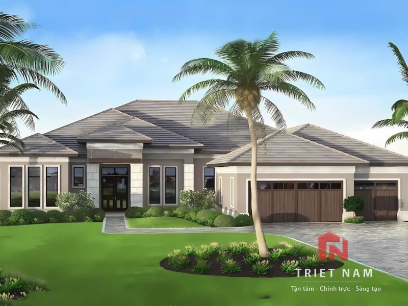 Tuyển tập các mẫu biệt thự 1 tầng kiểu Châu Âu ấn tượng